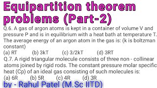 L4Equipartition theorem problems Part2 Thermodynamic amp statistical mechanics [upl. by Megan]