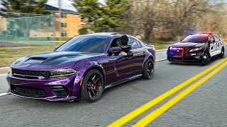 TEACHING INSTAGRAM MODEL HOW TO DRIVE MY DODGE CHARGER SCAT PACK [upl. by Kozloski]