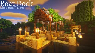 Boat Dock Minecraft Follow Along Tutorial EASY Aesthetic Build [upl. by Hanleigh]