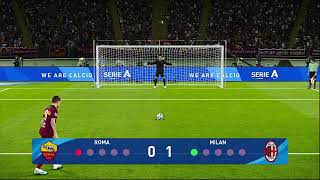 Roma vs AC Milan 18042024 Quarterfinal Penalty Shootout UEFA Europa League PES 2021 [upl. by Ahsiam]