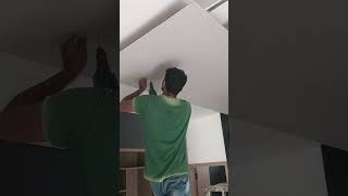 Gypsum false ceiling bedroom design work shortsvideo ceilingdesign trendingshorts interior [upl. by Alesram991]