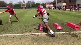 Alabama outside linebacker drills  Spring 2018 [upl. by Ballard]