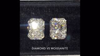 Diamond Vs Moissanite quotCrushed Icequot Radiant VS quotBrilliant Cutquot Moissanite [upl. by Bove875]