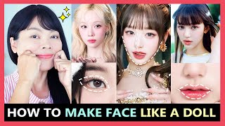 How to Make Face Like a Doll without Makeup  FACE DAILY EXERCISE [upl. by Hplar]