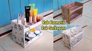 Cara Membuat Rak Serbaguna dari Kardus  Rak Kosmetik 2 Susun [upl. by Namlas]