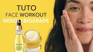 DRY SKIN FACE WORKOUT BY DECLÉOR to boost hydration amp moisturize with Neroli Bigarade Essential Oil [upl. by Alicirp]