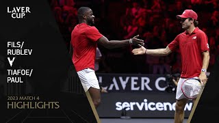 FilsRublev v TiafoePaul Highlights  Laver Cup 2023 Match 4 [upl. by Gervais]