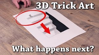 How to Draw 3D Steps Anamorphic Illusion SURPRISE ENDING [upl. by Llevra]