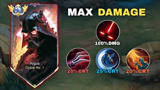 GLOBAL ARGUS NEW MAX DAMAGE BUILD AND EMBLEM critical chance abuse [upl. by Eidas711]