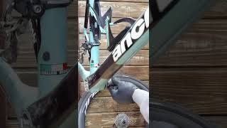 Replacing Campagnolo crankset with Shimano 105 chainset and bottom bracket on Bianchi roadie [upl. by Eelirol]