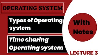 Time sharing Operating system  classification of os  Types of os  Lecture 3 [upl. by Ssidnak]