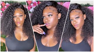 Beginner Friendly NO PART  PUSH OVER Kinky Curly Wig install 🔥🥰 QUICK amp Easy Ft MyFirstWig🖤 [upl. by Nichols]