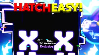 😱Hatch HUGE HACKED CAT Fast EASY Glitch In Pet Simulator X [upl. by Ahsinnor]