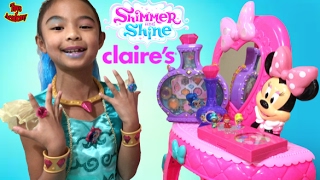 Shimmer and Shine Claires MakeUp Sets Magical Wishes Genie Bottles Surprises  Toys Academy [upl. by Gervase221]