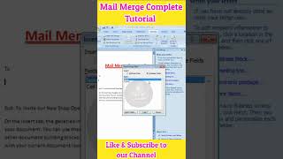 Mail Merge Complete Tutorial  mailmerge invitation shorts [upl. by Refitsirhc]