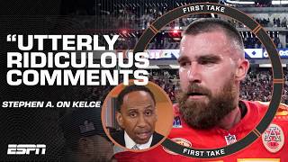 Stephen A calls Travis Kelces disrespect comments UTTERLY RIDICULOUS 😧  First Take [upl. by Bertasi464]