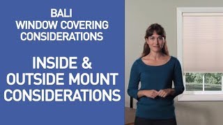 Bali Blinds and Shades  Inside and Outside Mount Considerations [upl. by Bilak536]