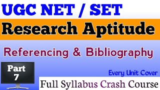 UGC NET  SET Exam Crash Course on Research Aptitude  Part 7  Artical  Bibliography  Reference [upl. by Htiaf353]