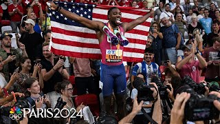 Noah Lyles THREEPEATS 200m for WORLD CHAMPIONSHIP DOUBLE first since Usain Bolt  NBC Sports [upl. by Aihsekyw31]