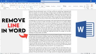 How to delete a horizontal line in a Microsoft Word document [upl. by Alad]