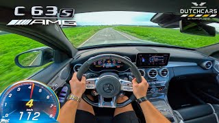 MERCEDES C63s AMG  STRAIGHT PIPE  INSANELY LOUD POV By DUTCHCARS [upl. by Geof]