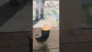 Thermite reaction Fe2O3  2 Al goes to 2 Fe  Al2O3 Demo by Dr Mattson video by Giorgio Bacchin [upl. by Arahahs936]