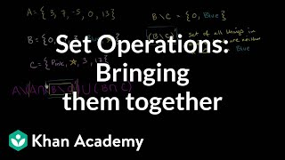 Bringing the set operations together  Probability and Statistics  Khan Academy [upl. by Pope]