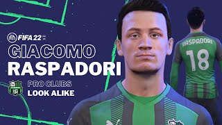 FIFA 22  GIACOMO RASPADORI Pro Clubs Look alike Build  Sassuolo Italy Player Tutorial [upl. by Leshia]