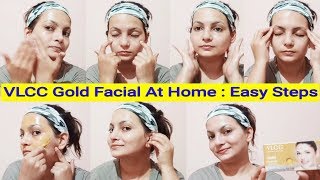 Festival Special Easy To Do Facial At Home  VLCC Gold Facial Kit AlwaysPrettyUseful [upl. by Anor442]