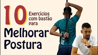 10 exercícios com bastão  para melhorar a postura  Dr Rodrigo Lopes Fisioterapeuta [upl. by Olnee]