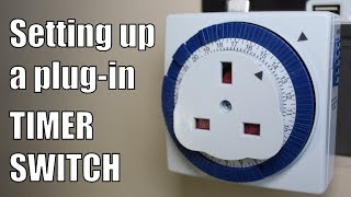 How to use a PlugIn Timer Switch  Setting up a Mechanical Timer Switch [upl. by Wyon861]