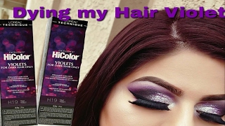 DIY Hair Coloring at home using the new Loreal HiColor Violets [upl. by Aiseneg428]