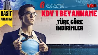 1 Nolu KDV Beyannamesi Türüne Göre İndirimler Bölümü  İndirimler  KDV1 [upl. by Yaj]