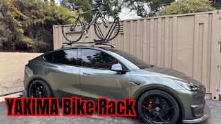 Model Y  Yakima HighRoad Bike Rack [upl. by Anomer]