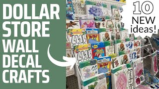 10 Dollar Store Wall Decal Crafts and DIY Decor Ideas [upl. by Jt]