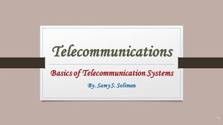 Telecommunication Systems 01  Basic Classifications [upl. by Adnam]