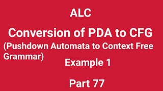 Conversion of PDA to CFG with example problem in tamil [upl. by Mavra]