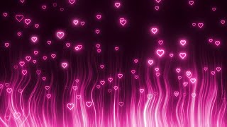 Pink Hearts Flying Aesthetic Neon Light Background Video Seamless Loop Animated Screensaver 4K [upl. by Varini]