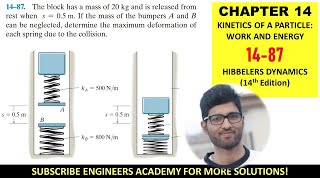 1487 Kinetics of Particle Conservation of Energy Chapter 14 Hibbeler Dynamics  Engineers Academy [upl. by Osei491]