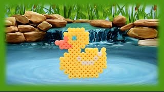 TUTORIAL Hama Beads Pyssla Perler Beads How to Make a duck [upl. by Amer]