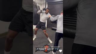 Anthony Joshua SMASHES pads for Otto Wallin TRAINS with Ben Davison [upl. by Einotna941]