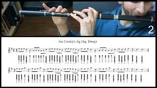 Tuto Irish Flute  Joe Cooleys Jig Jig Dmaj [upl. by Lierbag]