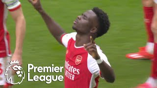 Bukayo Saka doubles Arsenals lead against Tottenham  Premier League  NBC Sports [upl. by Prunella]