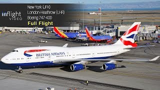 British Airways Boeing 747400 Full Flight New York to London Heathrow [upl. by Dlorad]