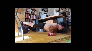 55 decline pushups with parallettes at 68 [upl. by Seuqirdor]