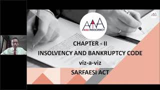 Webinar  Chapter II of ‘Insolvency amp Bankruptcy vizaviz SARFAESI Act by CA Anil Goel [upl. by Tristis]