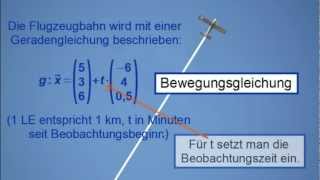 Flugzeugbewegung mit Geraden modellieren [upl. by Ihcalam]