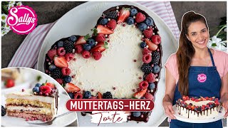 MuttertagsRezept Herztorte  schnelles Backen  Sallys Welt [upl. by Patterman]