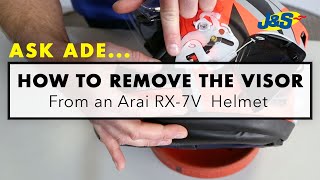 Removing the visor on an Arai RX 7 V Helmet [upl. by Schear905]