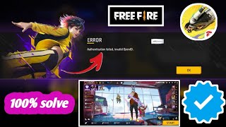 Authentication Failed Invalid Openid Free Fire New Login Error Problem 2024 [upl. by Adolf]